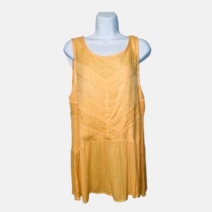 NEW! Women's XL Gold/Amber Tunic Tiered Top